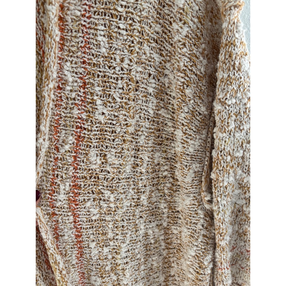 Free People Lucia Cardigan Womens M/L Cream Fringe Oversized Boho Chunky - Picture 7 of 7